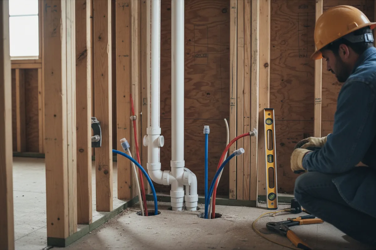Drain and supply rough-in during Drain Cleaning in Middleburg